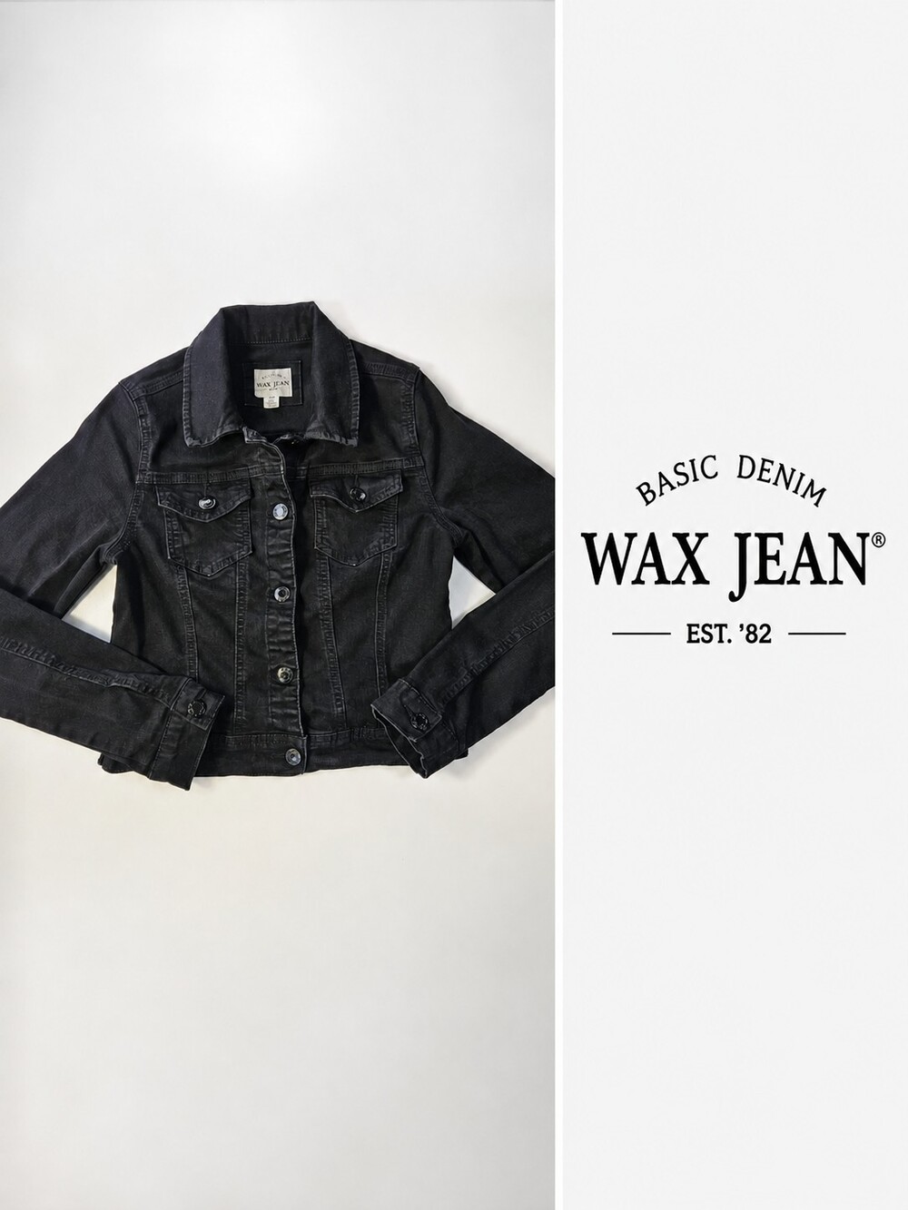 Wax Jean Women’s Black Denim Jacket Size S
